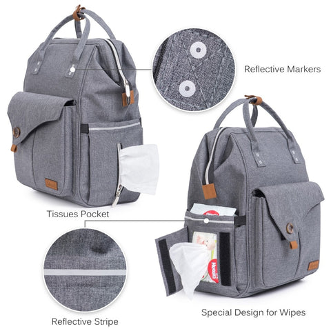 Elegant Linen Multi-function Diaper Bag