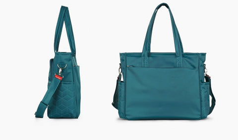 Image of Oxford Plaid Maternity bag Turquoise