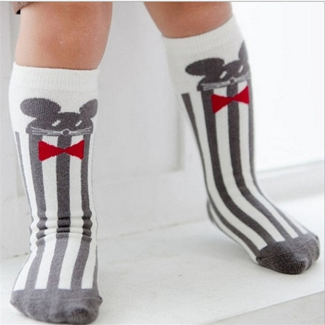 Animal Pattern Anti-slip Knee High Socks 2 Pairs