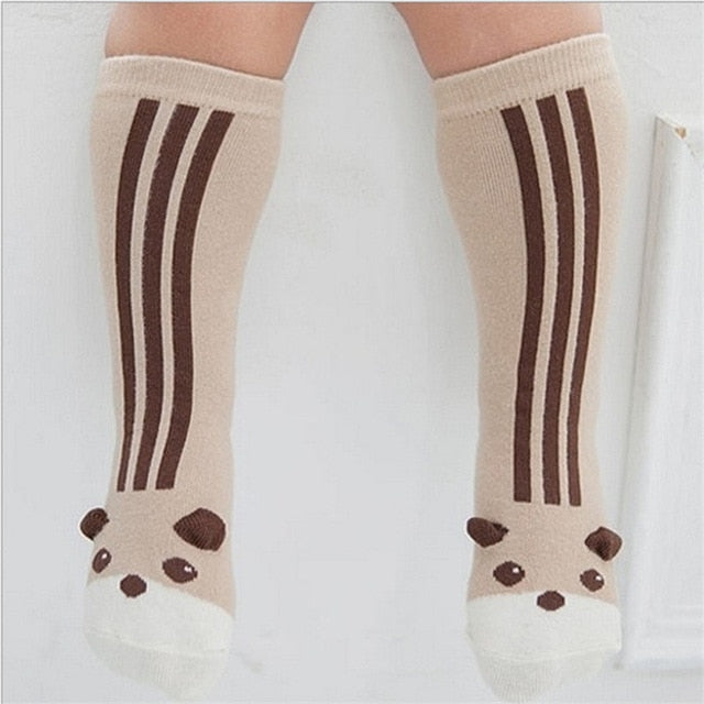 Animal Pattern Anti-slip Knee High Socks 2 Pairs