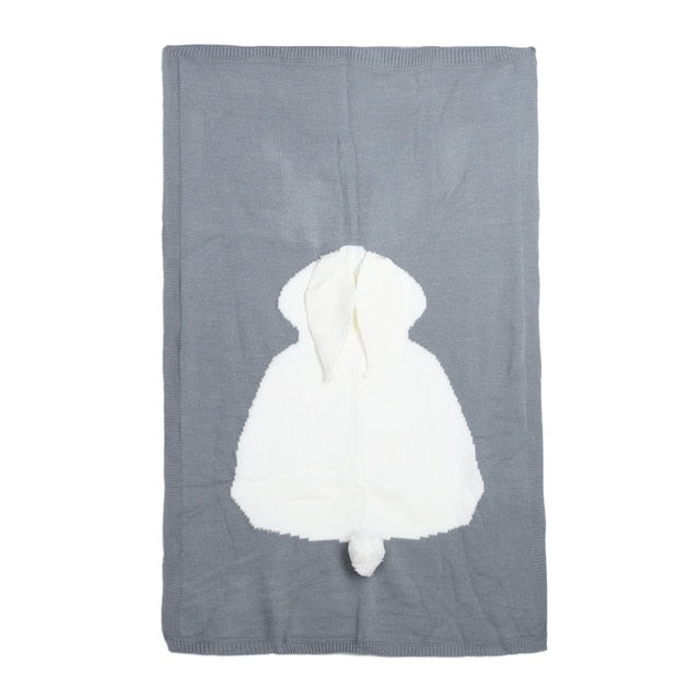 Cute Baby Wool Rabbit Blanket and Bathing Towel