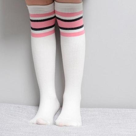 Image of Kids Striped Sports Knee High Socks
