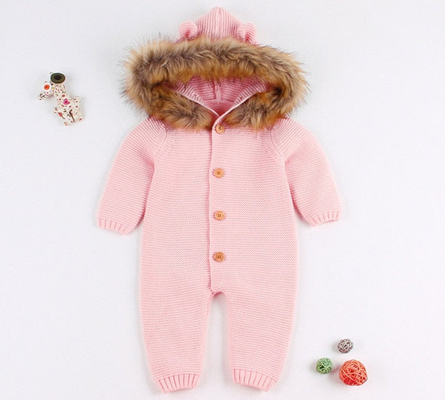 Winter Knitted baby romper